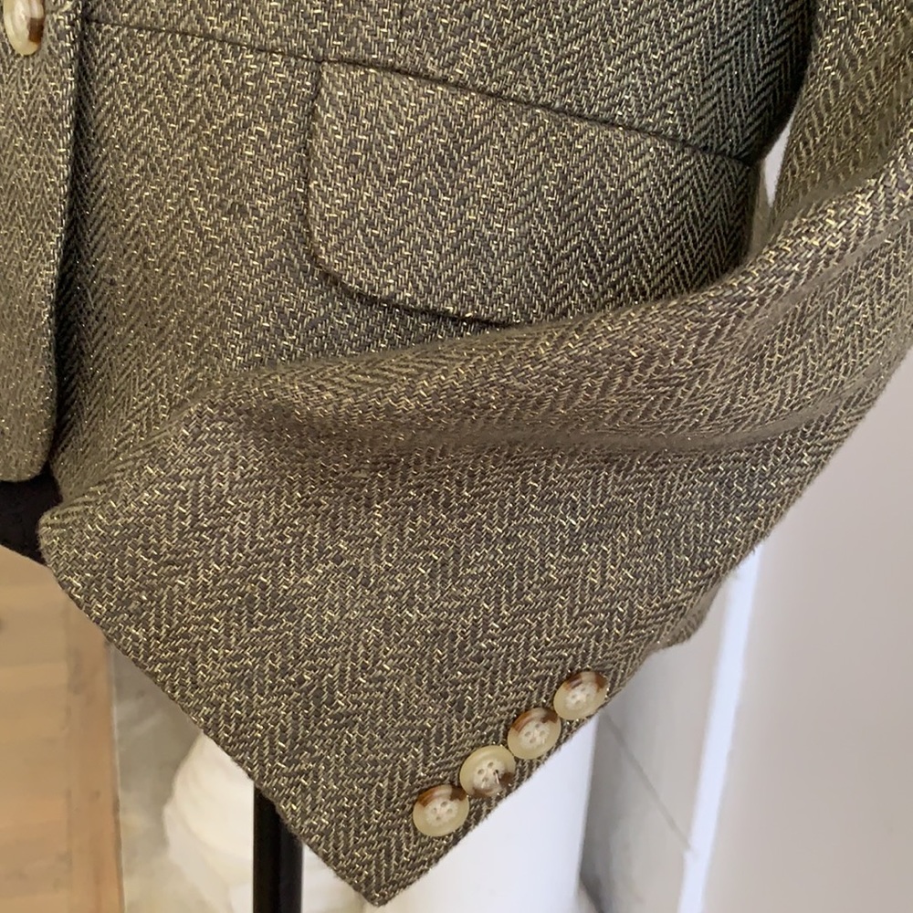 RALPH LAUREN GORGEOUS LINEN & GOLD METALLIC WOVEN JACKET..PERFECT & MINT - Picture 4 of 10